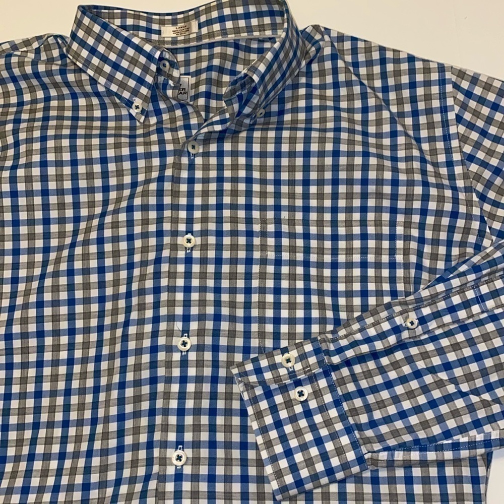 Peter Millar, men’s size large, long sleeve, shirt, blue, and gray